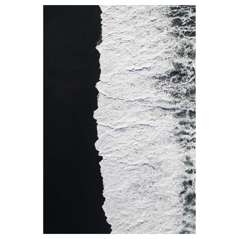Tableau PLAGE DE SABLE NOIR - Tableau noir et blanc