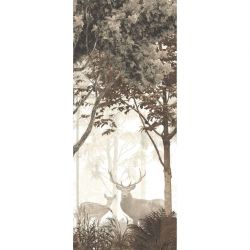 Poster paysage forestier monochrome aux nuances sépia