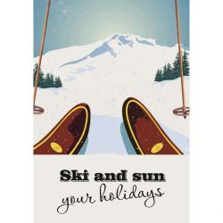 Poster montagne SKI VINTAGE