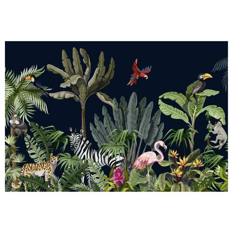 Papel pintado ANIMALES ALBOROTADOS - Papel pintado selva