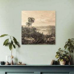 Décoration murale représentant une forêt tropicale vintage