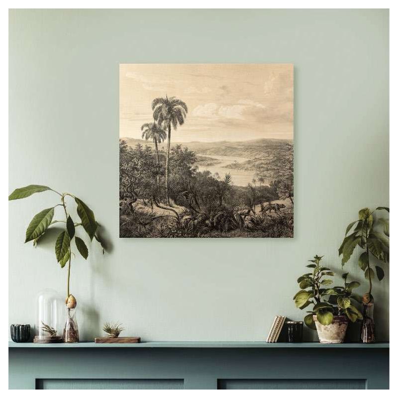 Décoration murale représentant une forêt tropicale vintage