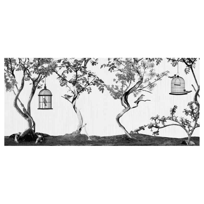 Papel pintado PANORAMA ASIÁTICO - Papel pintado blanco y negro