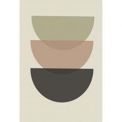 Poster géométrique avec formes arrondies superposées