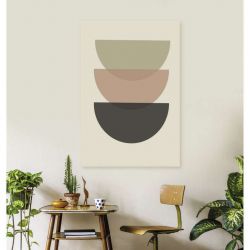Poster abstrait avec demi-cercles colorés
