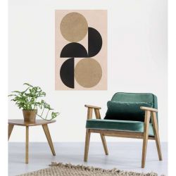 Toile minimaliste cercles beiges