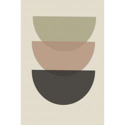 Tableau Japandi composé de trois demi-cercles superposés