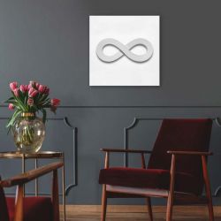 Tableau signe infini : cadre mural design blanc