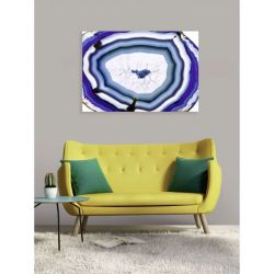Tableau salon pierre bleu et blanche
