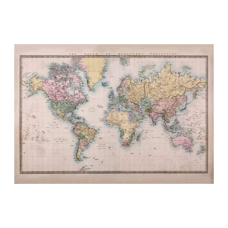 VINTAGE CARD Canvas print - World map canvas print