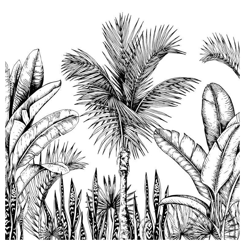 BLACK AND WHITE JUNGLE wall hanging - Black and white wall hanging