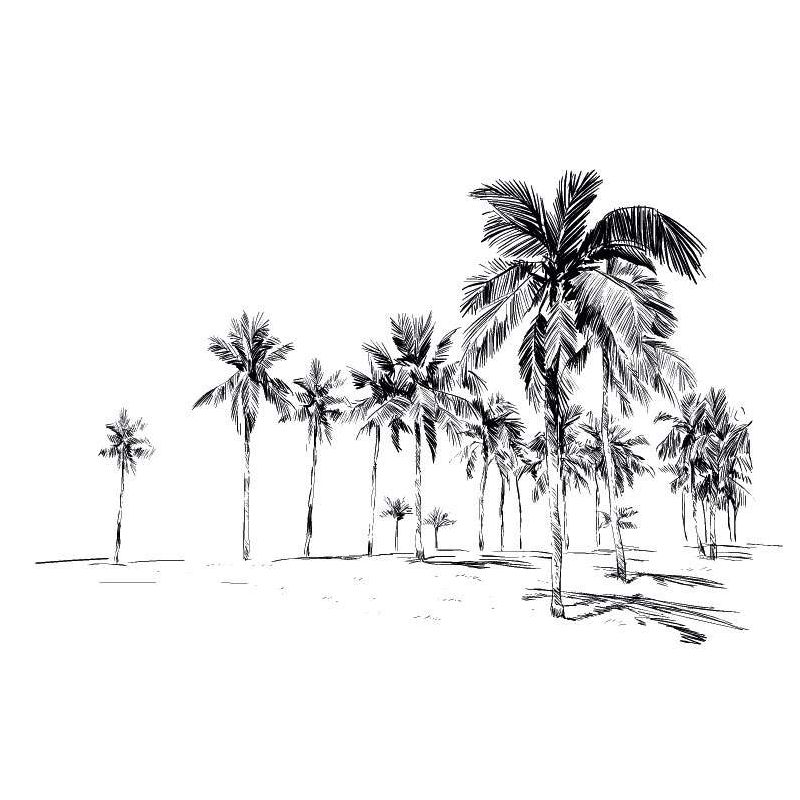 PALM GROVE canvas print - Black and white canvas