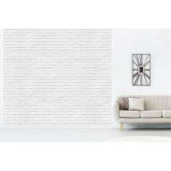 Papier Peint salon briques blanches LOFT BLANC