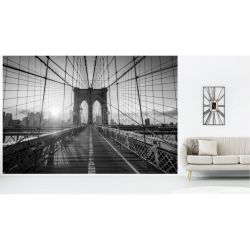 Papier peint pont suspendu en noir et blanc