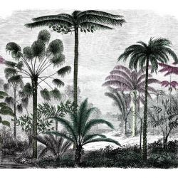 COLOURED PALM TREE ENGRAVINGWallpaper