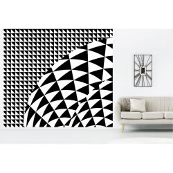 Papier peint salon graphique noir et blanc