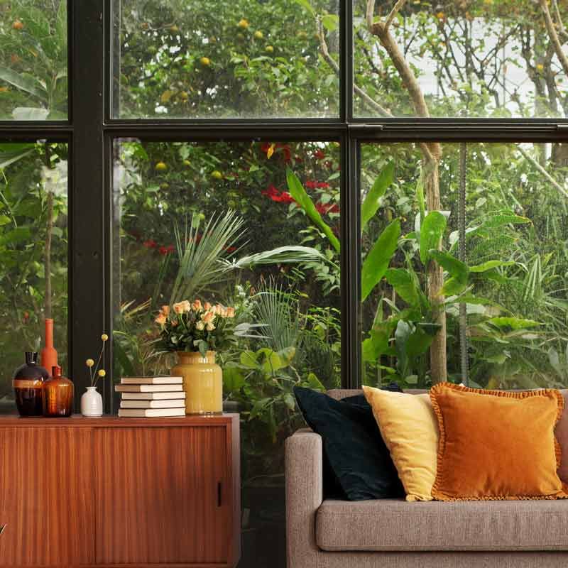 Póster de jardín tropical, decoración de pared industrial y natural