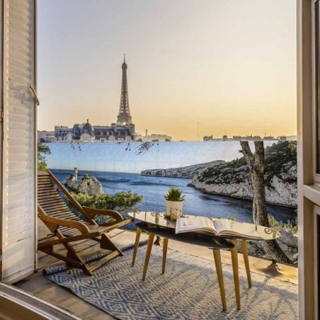 Cache balcon paysage des calanques