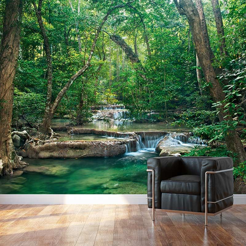Bosque esmeralda panorámico - papel pintado - alta calidad
