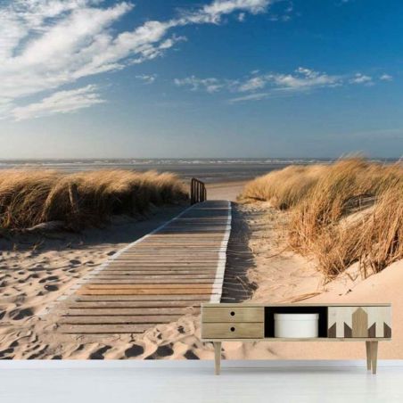 Poster panoramique plage chemin des dunes