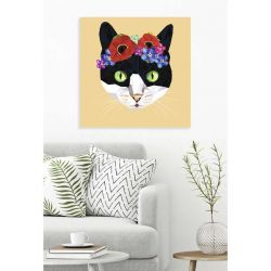 Tableau chat au style graphique