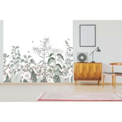 Papier peint floral couleurs douces