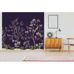 Papier peint floral pour salon
