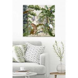 Tableau tropical chic avec végétation exotique