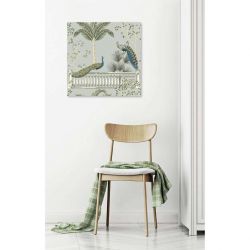 Cadre décoratif de paons avec couleurs douces