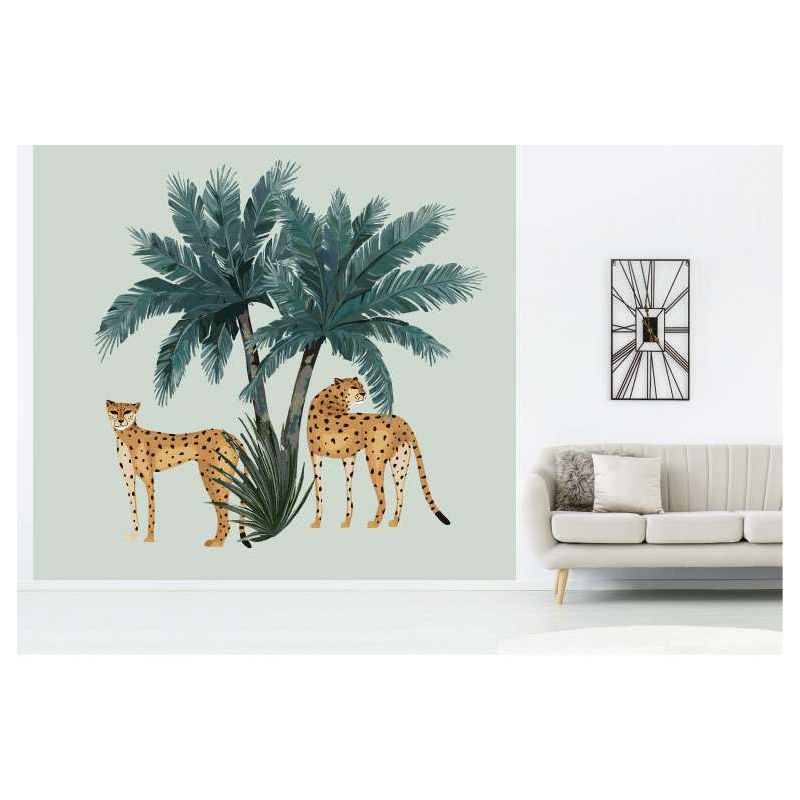 Tapisserie panoramique jungle et guépard