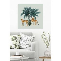 Cadre décoratif guépards et végétation