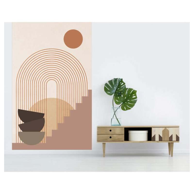 Affiche xxl terracotta au paysage architectural minimaliste