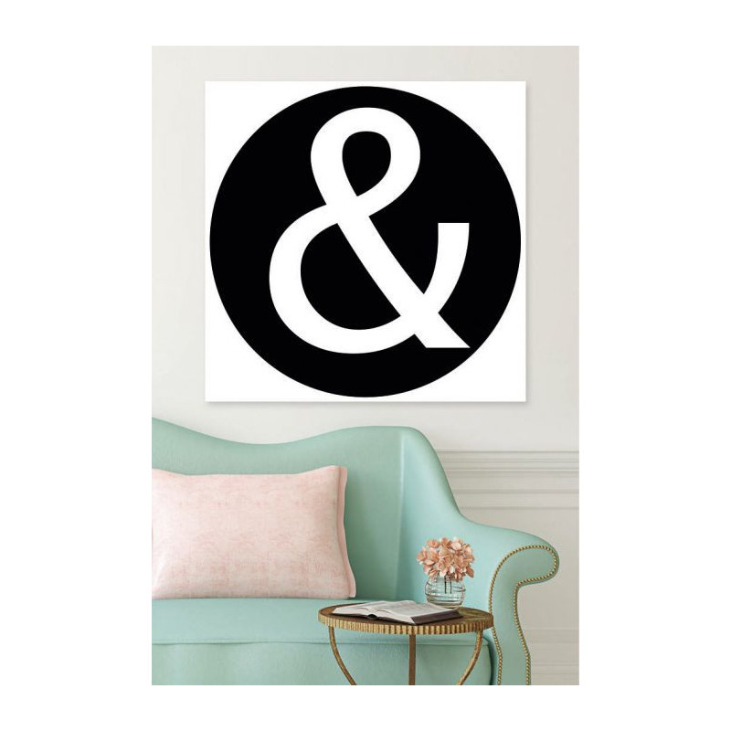 Cadre décoratif avec symbole esperluette noir et blanc