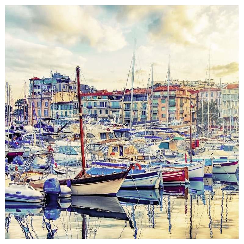 THE PORT OF CANNES canvas print - Coloured canvas print