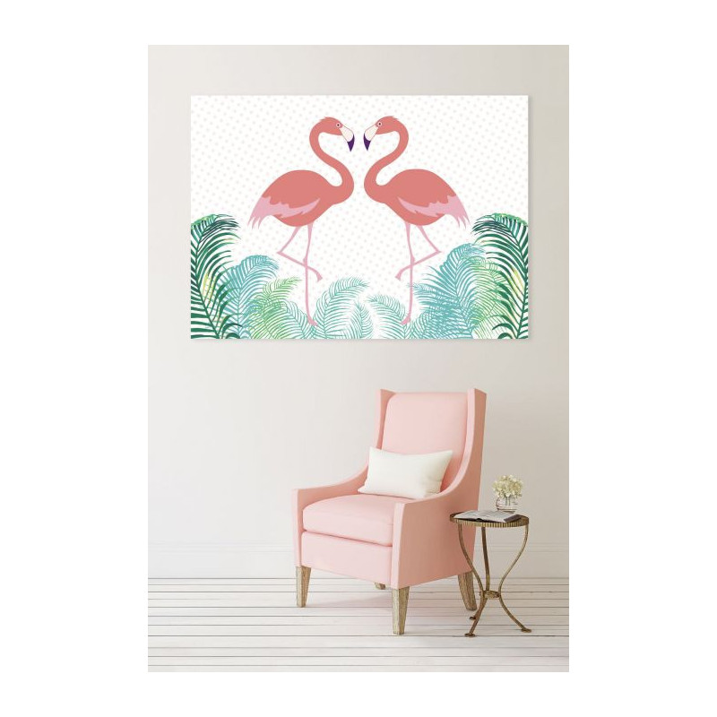 FLAMINGO IN LOVE canvas print