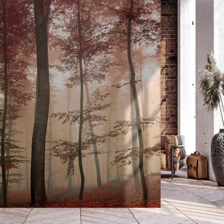 Papier peint panoramique forêt couleur sépia