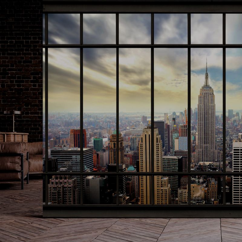 Poster trompe l'oeil verrière sur New York