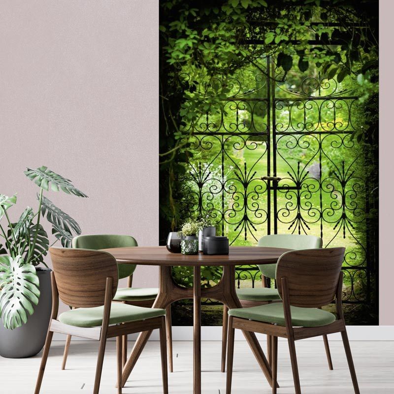 Poster trompe l'oeil jardin vert