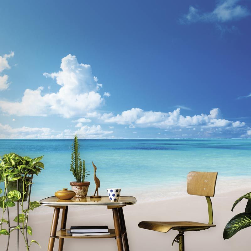 Papier peint bord de mer turquoise