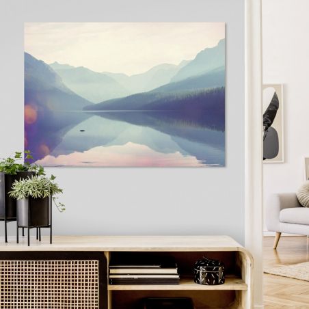 Poster paysage lac dans la brume grand format