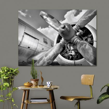 Tableau avion noir et blanc photo design