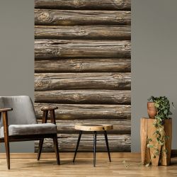 Papier peint RONDIN DE BOIS
