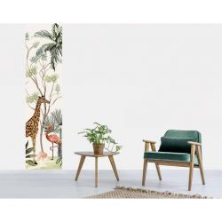 Tapisserie jungle aux couleurs douces
