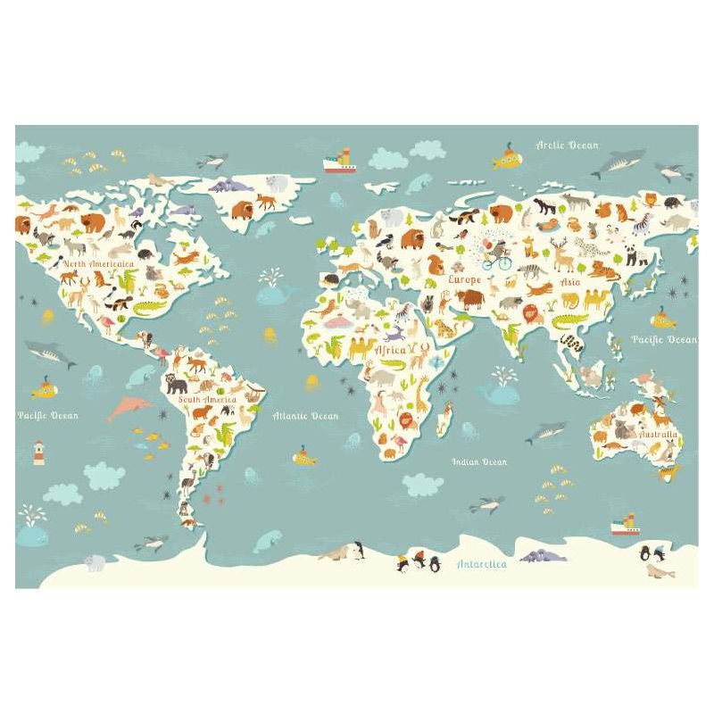 ANIMALS OF THE WORLD poster - World map poster