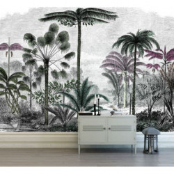 Papel pintado GRABADO DE PALMERA EN COLOR