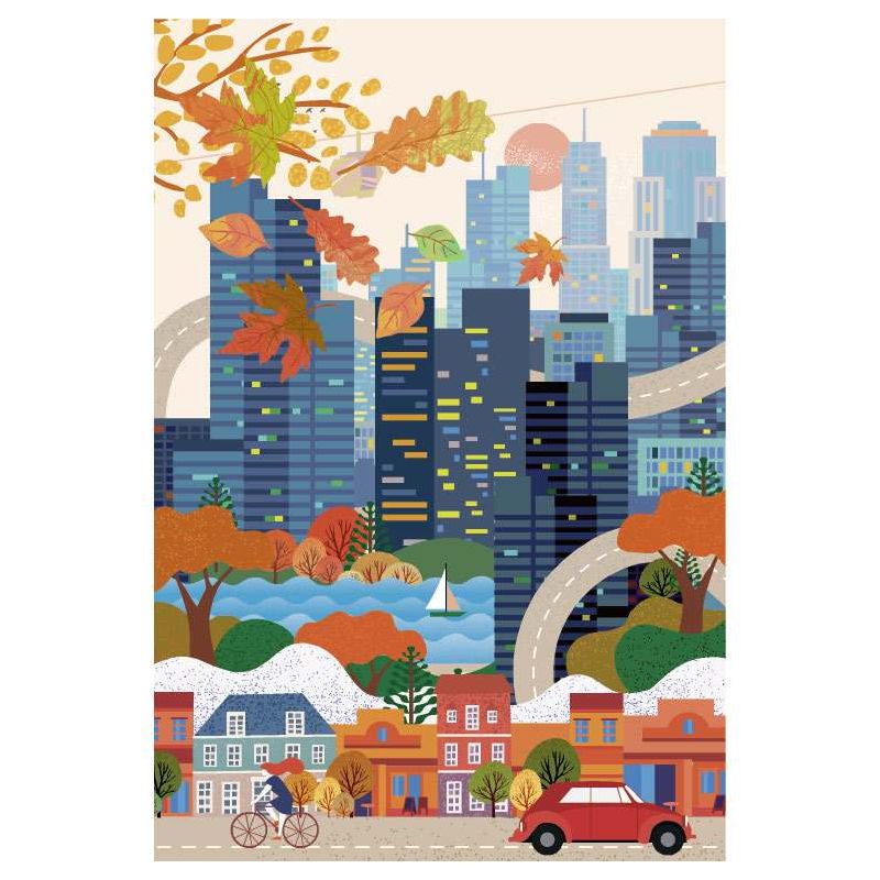 Póster CIUDAD EN OTOÑO - Poster para pasillo