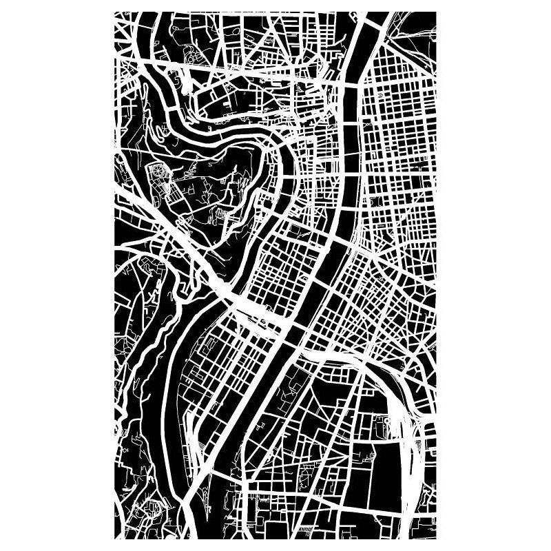 URBAN MAP wall hanging - Black and white wall hanging