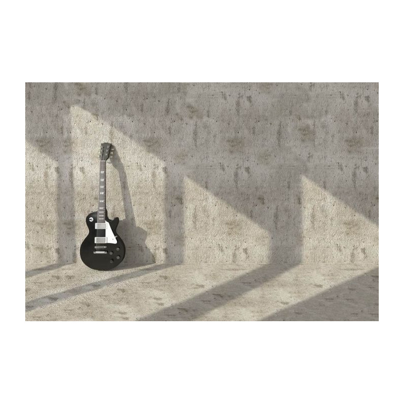 GUITAR ON THE WALL poster - Grey poster