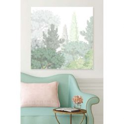 Tableau salon XXL forêt verte et blanche