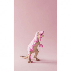 Tenture suspendue fantaisie : photographie d'un dinosaure enduit de rose
